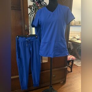 Med Couture GLXY Blue Scrub Set